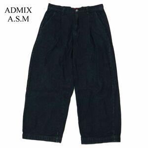 ADMIX A.S.M アトリエサブ メン 通年 タック入り★ ワイド デニム スラックス パンツ ジーンズ Sz.48　メンズ ASM　A3B03712_8#R