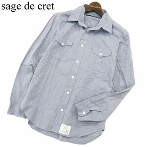 sage de cret サージュデクレ 通年★ 長袖 ワーク シャツ Sz.M　メンズ 日本製　A3T09341_8#C