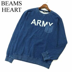 BEAMS HEART ビームス ハート 通年 【ARMY】 ポケット切替 インディゴ スウェット トレーナー Sz.S　メンズ　A3T09507_8#I