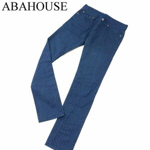 ABAHOUSE アバハウス ダイヤ 総柄★ ストレッチ スキニー デニム パンツ ジーンズ Sz.1　メンズ　A3B04022_8#R