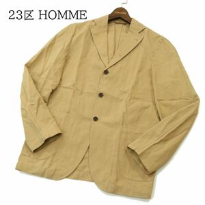 23区 HOMME オム 春夏 Spoerry elite 麻 リネン&コットン★ アンコン テーラード ジャケット Sz.48　メンズ　A3T09803_8#O