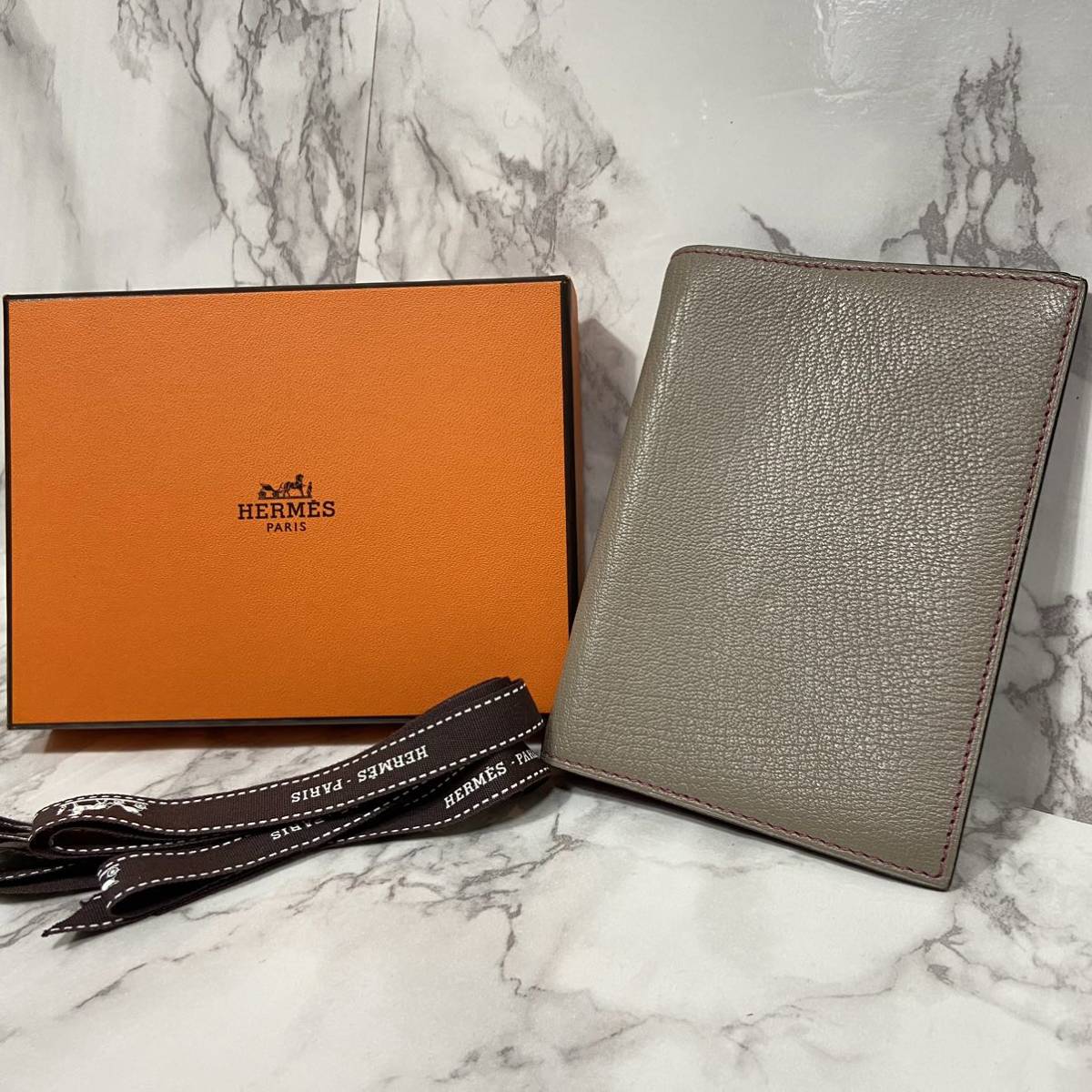 ☆美品☆ HERMES アジェンダGM レザー 手帳カバー ブックカバー N刻印-