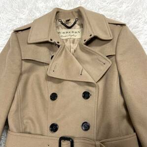 ☆未使用☆ BURBERRY カシミヤ混 ノバチェック ウール トレンチコートの画像3