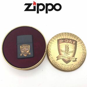 ZIPPO ジッポー　D-day50周年 ブラッククラックル 丸缶 1994年コレクティブル オイルライター 