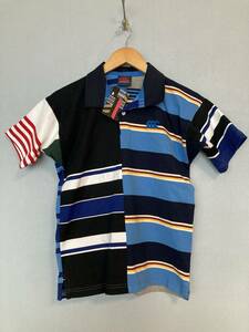 * unused canterbury canterbury short sleeves Rugger shirt Sa Gree short sleeves shirt polo-shirt multi k Lazy border pattern 