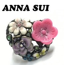【ANNA SUI】(NO.9335)アナスイ リング　指輪 お花がいっぱい　フラワー　アンティーク　中古_画像1