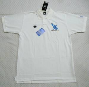 2001 EAST ASIAN GAMES／東アジア大会 大阪開催記念ポロシャツ　白色　サイズ O　鹿の子素材　吸汗速乾機能　＠ デサント/DESCENTE製