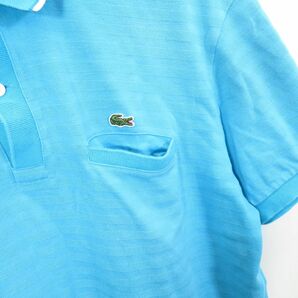 LACOSTE 鹿の子ボーダー ポロシャツ size5/ラコステ 0802の画像3