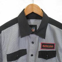 NFL 49ERS フラッグチェック ワークシャツ sizeM/サンフランシスコ・フォーティナイナーズ アメフト USA 古着 0804_画像2