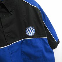 ASH CITY Volkswagen レーシング ワークシャツ sizeL/フォルクスワーゲン USA 古着 0804_画像3