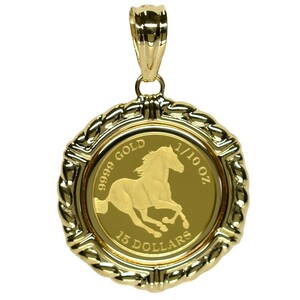 { new goods }* gross weight 5.9g*[24 gold /18 gold ] hose coin 1/10 ounce gold coin pendant top back surface Elizabeth woman .