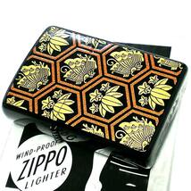 ZIPPO 和柄 一点物 和紋様 ジッポ ライター 漆塗り 高級 本金 おしゃれ 美しい 日本 ゴールド 蝶 珍しい かっこいい 黒 プレゼント ギフト_画像2