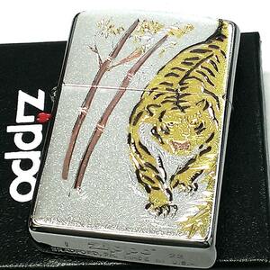 ZIPPOライター タイガー ジッポ かっこいい 和柄 シルバー 虎 日本 和風 彫刻 銀 デンチュウバン メンズ プレゼント