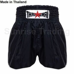  new goods THAISMAImei Thai kickboxing pants XL size unisex black shorts boxing MMA combative sports sport glove 