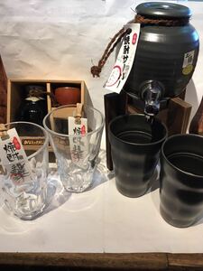 未使用焼酎サーバー　未使用焼酎用グラス　焼酎道楽 タンブラー ビールグラス たち吉 富士山麓 知多ハイボール