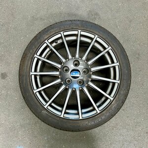 タイヤ付き純正ホイール1本　WRX S4　VAG　Sti　ガンメタ　18×8 1/2J　+55　114.3　5穴　245/40R18　2020年製　5ミリ