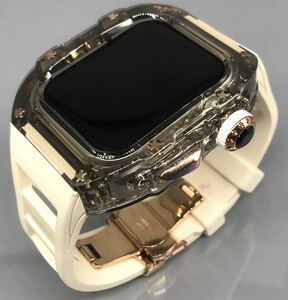 zc rose Gold чистый чёрный белый * Apple часы частота резиновая лента покрытие Apple Watch прозрачный чехол 44mm 45mm