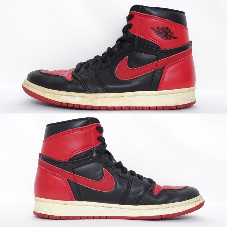 観賞用】【1円】ナイキ NIKE AIR JORDAN 1 BULLS エアジョーダン1 黒赤