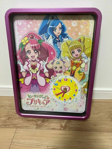 ヒーリングっどプリキュア BIG スクエアクロック 壁掛け時計 40cm 縦柄 プリキュア