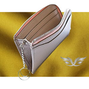 hi. habit Mini purse mocha beige change purse .en Boss leather card-case YKK.. inserting IC pocket adult feeling one bead ten thousand times day stylish high class original leather purse 