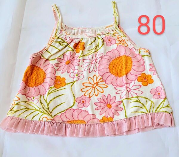 【BABYLULU】ベビー 服 ワンピース キャミソール 花柄 ピンク 18mo 80サイズ/匿名配送