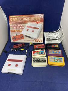 ピーナッツクラブ CLASSICAL ゲームコンピューター FC 　内臓ゲーム３０種　＆　ファミコンカセット　6本　中古　動作確認済