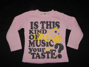 * English character lame entering print pink. long sleeve sweatshirt *100 centimeter *