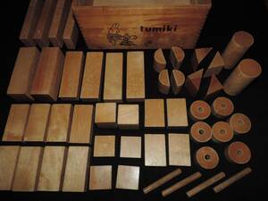 ** various loading tree set * wooden * retro * intellectual training toy *