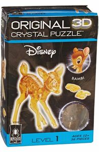 【新品未使用】クリスタル 3D 立体 パズル ディズニー バンビ 黄色 ゴールド クリスタルギャラリー bambi フィギュア