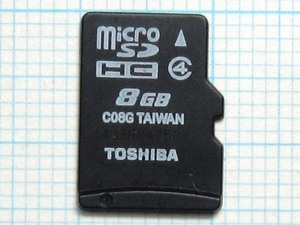 ★TOSHIBA microSDHC メモリーカード ８GB 中古★送料６３円～