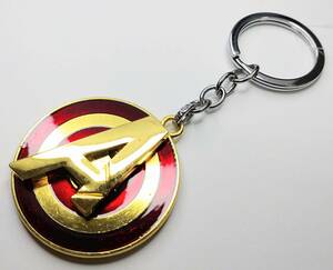 送料無料　アベンジャーズ　キーリング　キーホルダー　回転　ゴールド　ロゴ　アメリカン雑貨　スマアク