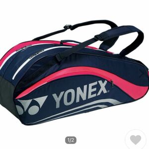 最終値下げYonex ヨネックス ラケットバッグ6 リュック付き、テニス6本用 BAG1612R ネイビー/ピンク　バドミントン