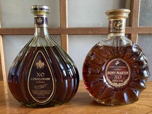 XO 古酒 お酒 古酒　未開封　二本セット　コニャック　FINE CHAMPAGNE REMY MARTIN XO SPECIAL　XO COURVOISIER COGNAC