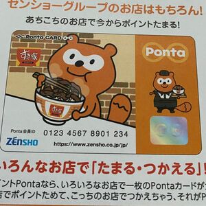 ポンタポイントカード☆すき家のポンタくんデザイン☆新品未使用未登録☆台紙付き☆