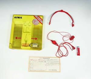 ◆(TY) 動作未確認 AIWA アイワ ステレオミニヘッドホン HP-V7 レッド イヤフォン インナーイヤーヘッドホン 切換スイッチ オーディオ機器