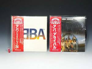 ◆(TH) 昭和レトロ LP レコード ABBA アバ グレイテスト・ヒッツ24 アライバル まとめて 2枚セット 帯・歌詞カード付 洋楽 ポップ