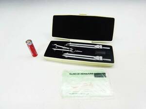 ◆(KN) UCHDA ウチダ 内田洋行 コンパス 3点セット ケース付き DRAWING INSTRUMENT 製図 文房具 事務 学校 学生 学習