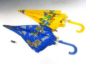 ◆(NA) 昭和レトロ 子供 キッズ用傘 2本セット かさ 騎士柄 ナイト ブルドーザー ファッション小物 雑貨