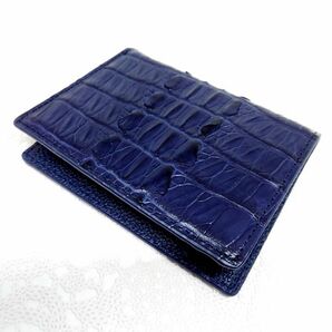 【本物証明証付き】 AT13 本革 クロコダイル 財布 ウォレット カードケース 背 ブラック
