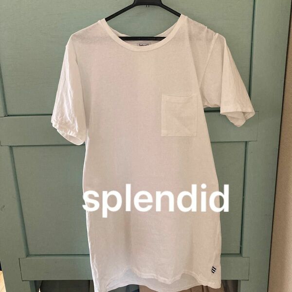 splendidチュニック丈　ロングTシャツ　ホワイト