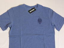 (物17) 定価5,830円　ビアンキ　綿100％　コットン　Vネック　Tシャツ　JP201S1204　紺　ネイビー　メンズS_画像3