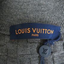 未使用品□21SS LOUIS VUITTON/ルイヴィトン 1A7XD ダミエ シグネチャー ジップアップカーディガン/ニットブルゾン グレー XS 伊製 正規品_画像6