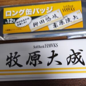 9牧原大成 ロング缶バッジ非売品 タカポイント限定　　福岡ソフトバンクホークス