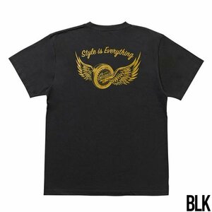 【送料無料】半袖Tシャツ バックプリントTEE Grants Golden Brand グランツゴールデンブランドWINGED S/S TEE BLK　 Sサイズ