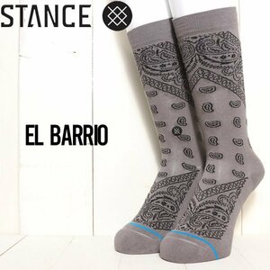 STANCE スタンス EL BARRIO SOCKS ソックス 靴下 ユニセックス A545D21EL　GRY　 M（24cm-26cm）サイズ