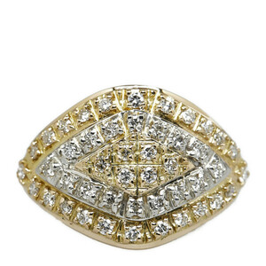 K18YG yellow gold Pt900 platinum combination diamond 0.67ct ring ring lady's 11.5 number used 