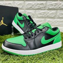 即決 ナイキ エアジョーダン1 ロー ラッキー グリーン メンズ Nike Air Jordan 1 Low AJ1 白黒緑 25.0cm 送料込み 553558-065_画像2