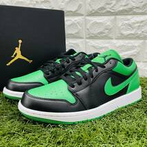 即決 ナイキ エアジョーダン1 ロー ラッキー グリーン メンズ Nike Air Jordan 1 Low AJ1 白黒緑 25.0cm 送料込み 553558-065_画像6