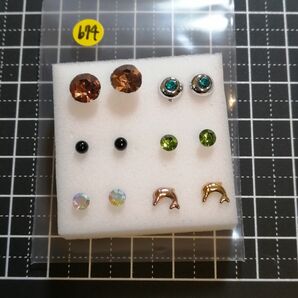 【b74】樹脂ピアス 6ペアセット レディース アクセサリー ホストピアス プチプラアクセ ガールズ ハンドメイド風 オシャレ