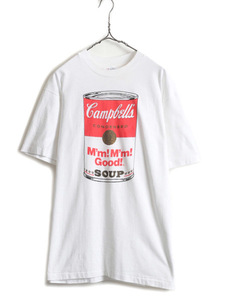 80s USA製 ★ キャンベル 缶 アート イラスト プリント Tシャツ メンズ L / 80年代 Campbell ビンテージ 企業 当時物 アンディ ウォーホル